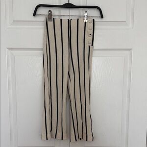 Zara Kids Striped Black and Cream Pants